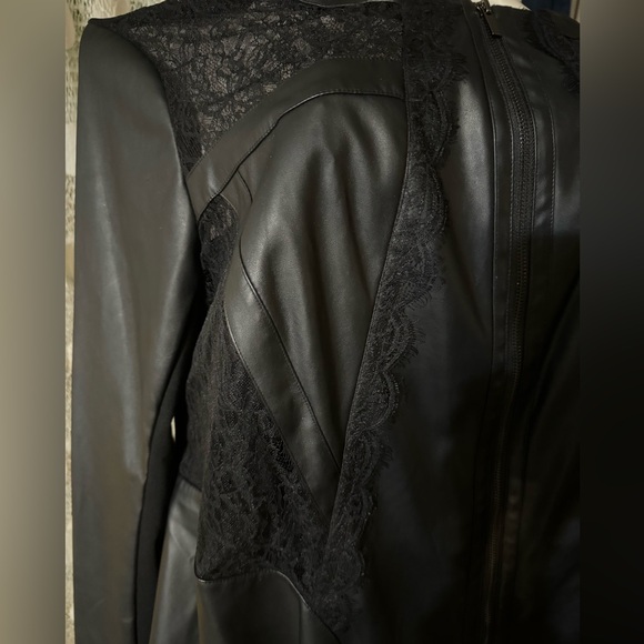 Faux Leather & Lace Jacket - Picture 3 of 10